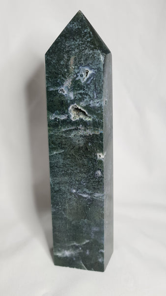 Moss Agate Generator Tower - HUGE unique piece 20 cm