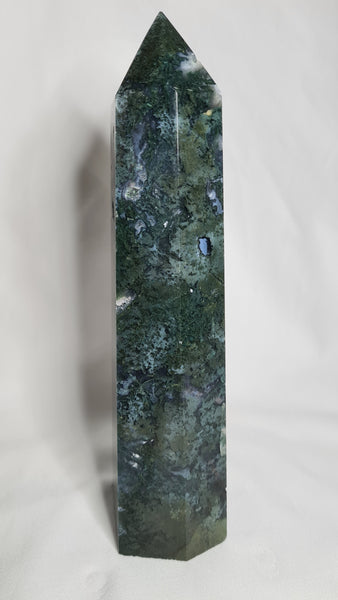 Moss Agate Generator Tower - HUGE unique piece 20 cm