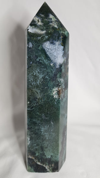 Moss Agate Generator Tower - HUGE unique piece 20 cm