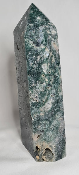 Moss Agate Generator Tower -  Unique piece 16 cm