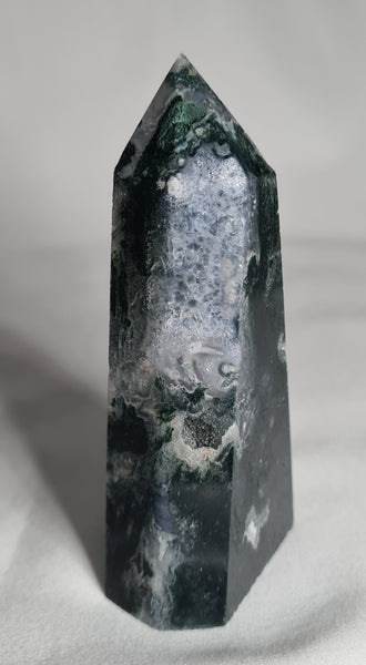 Moss Agate Generator Tower -  Unique piece 9 cm