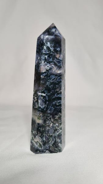 Moss Agate Generator Tower -  Unique piece 10.5 cm