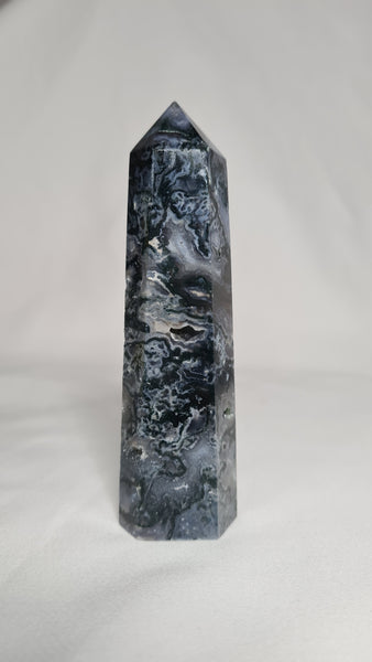 Moss Agate Generator Tower -  Unique piece 10.5 cm