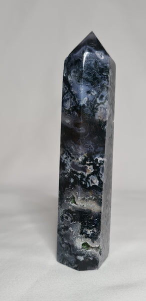 Moss Agate Generator Tower -  Unique piece 10.5 cm