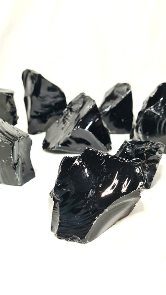 Black Obsidian rough chunks