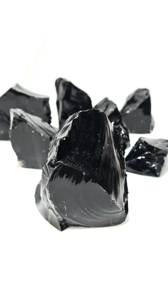 Black Obsidian rough chunks