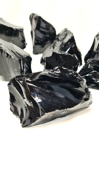 Black Obsidian rough chunks