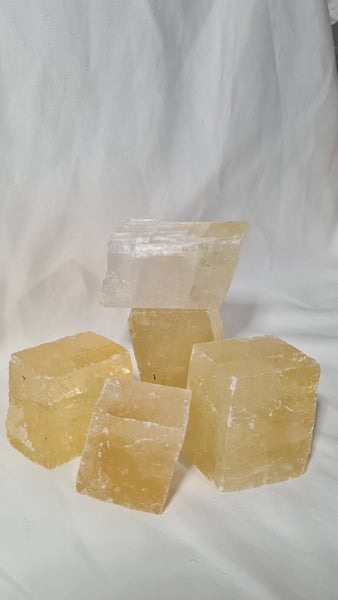 Honey Calcite cubes