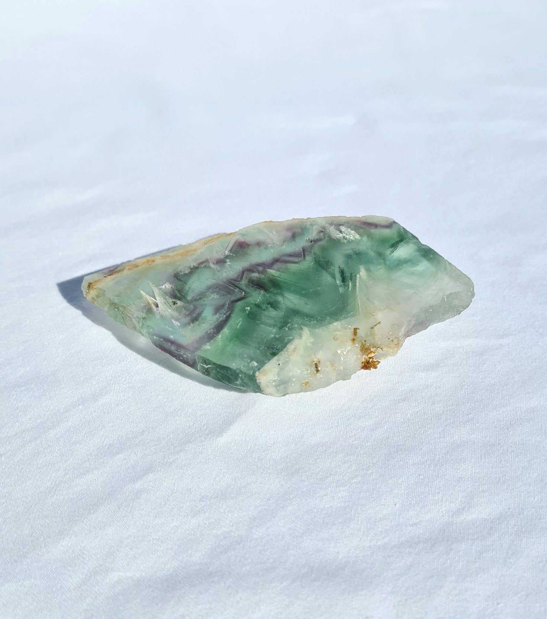 Fluorite Slab - unique piece - Green with a Purple Ribbon