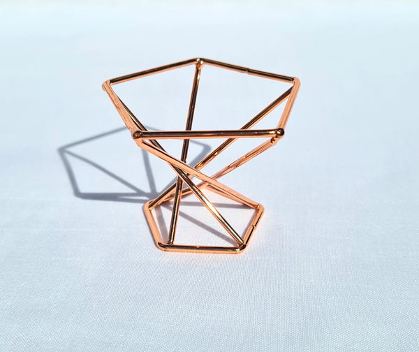 Hexagon Metal Sphere Stand - Rose Gold