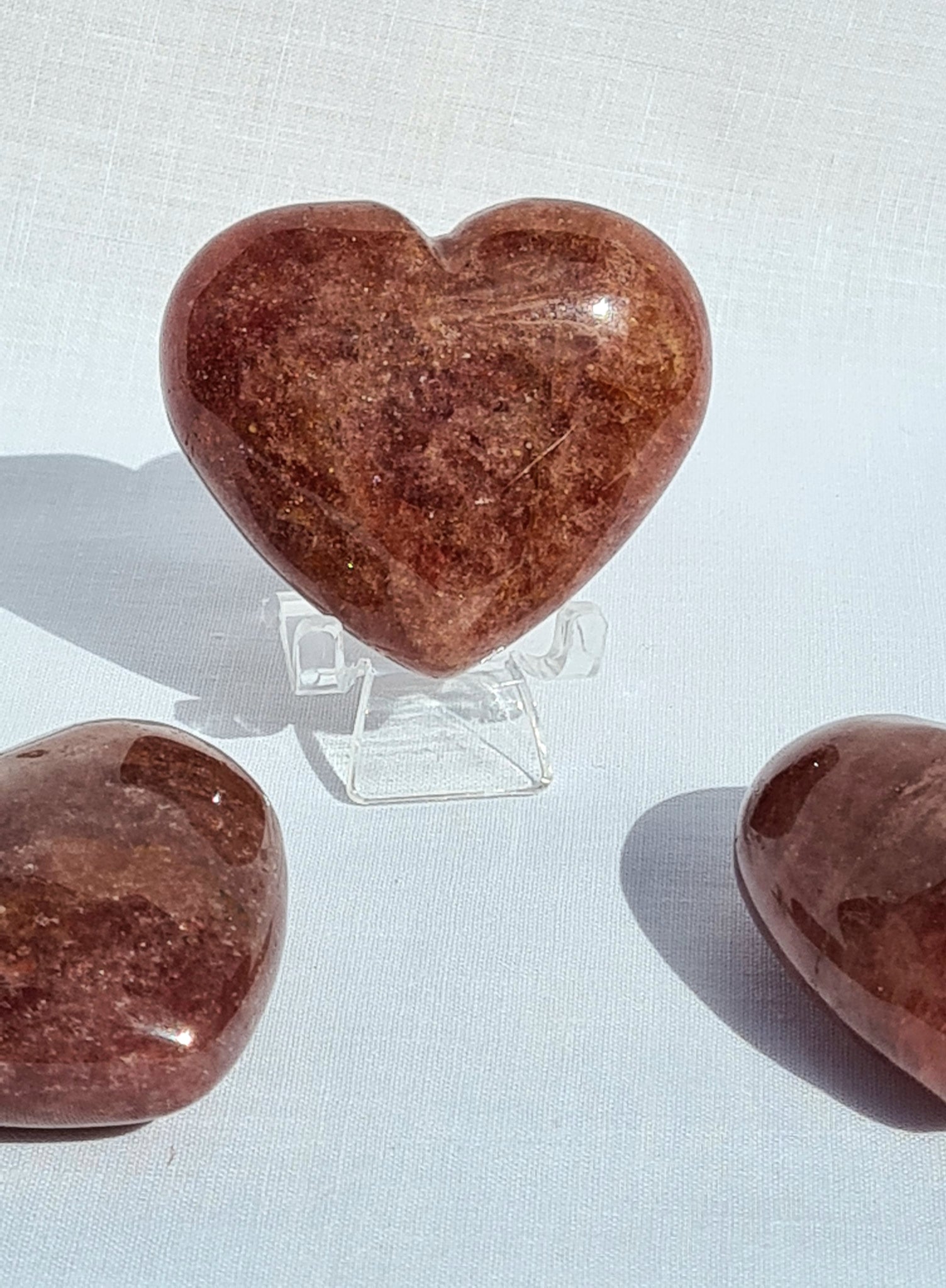 Strawberry Quartz Heart - Puffy