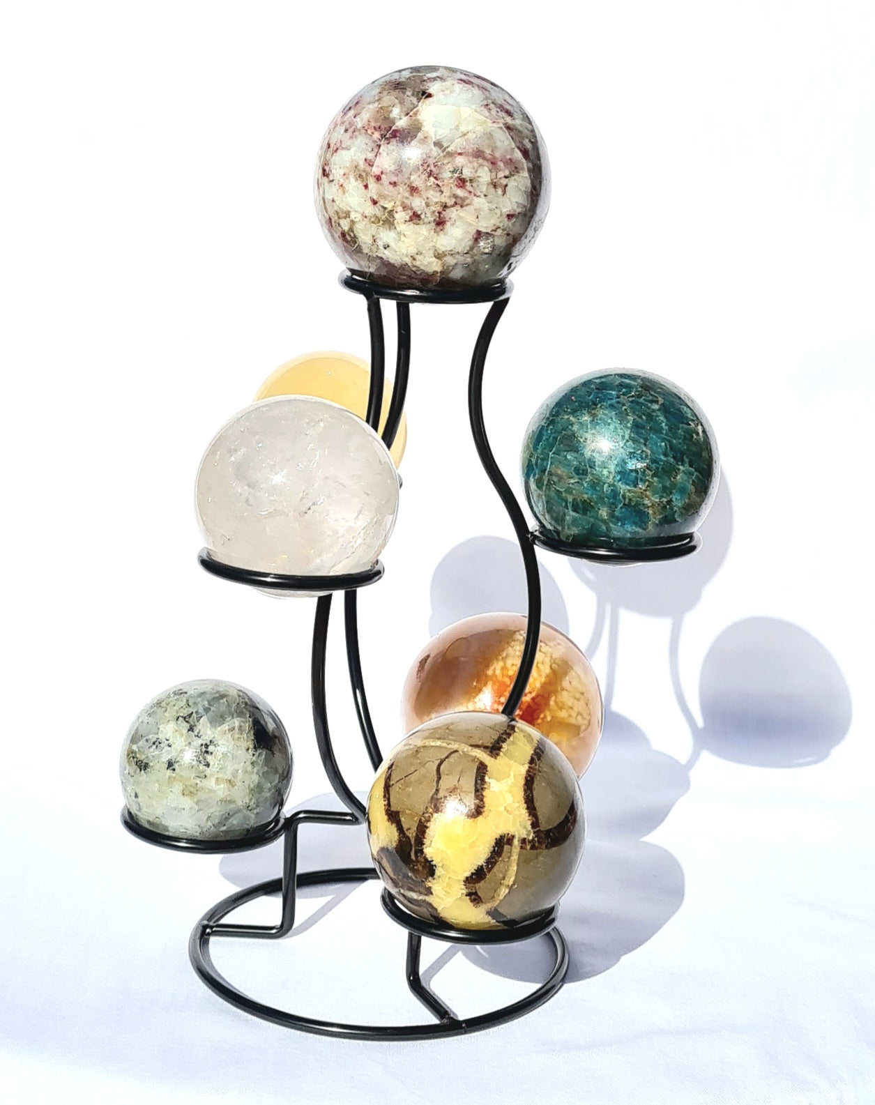 7 Sphere Display Stand - Black Metal