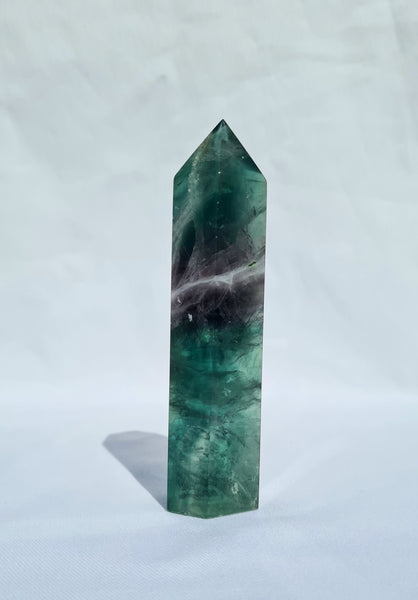 Green Fluorite tower - unique piece 11 cm