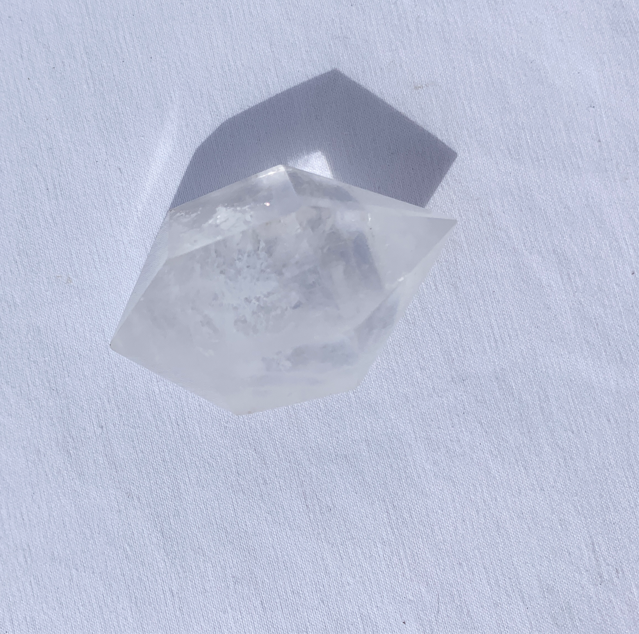 Quartz double terminated point